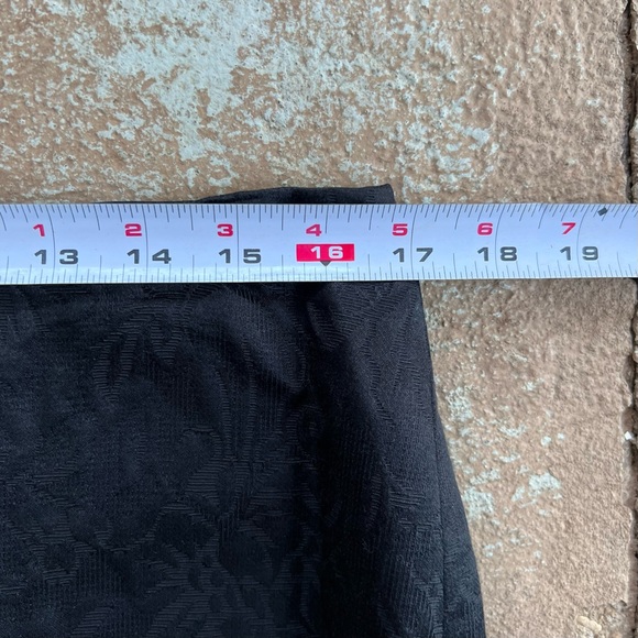 Vtg 90s Embossed Skirt Mini Sz 10 Blk Floral Wool Silk Blend Witchy Whimsi Goth - Picture 9 of 14